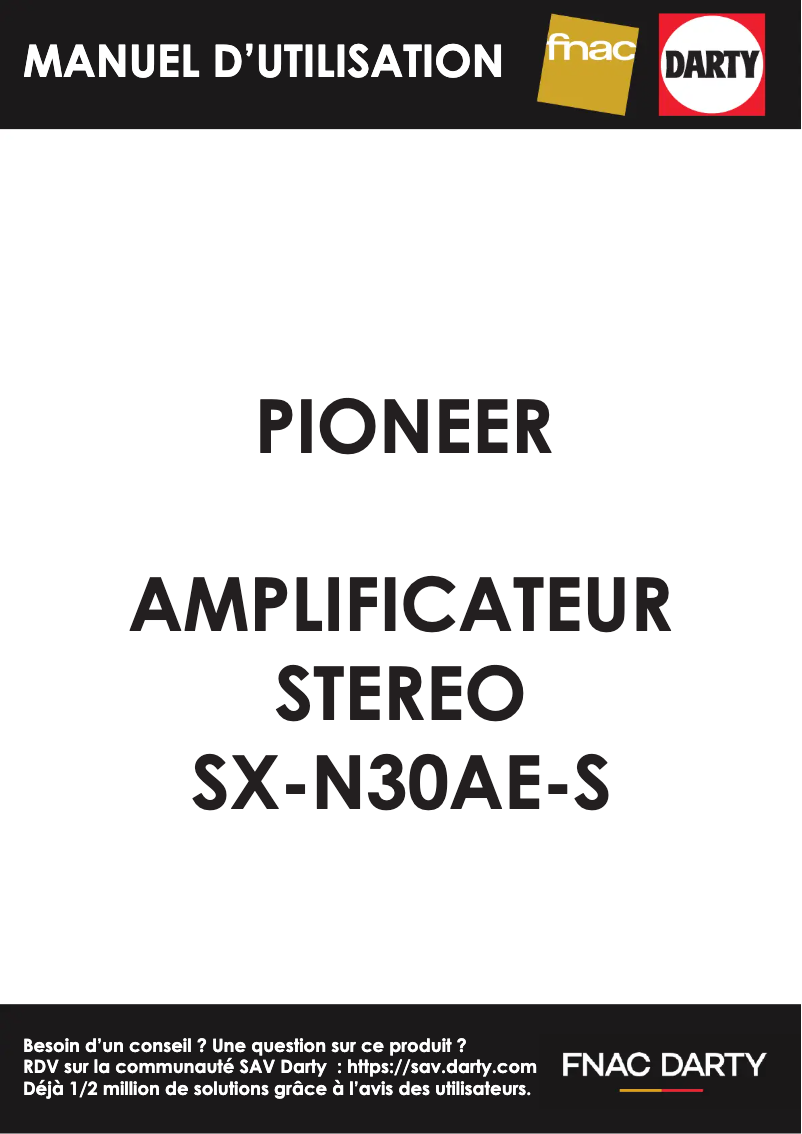 Image de la première page du manuel de l'appareil SX-N30AE