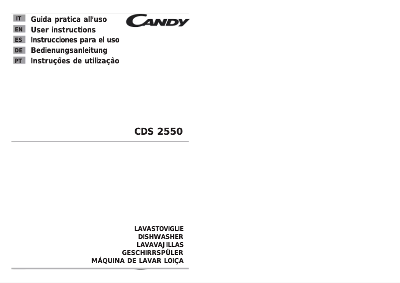 Page 1 de la notice Manuel utilisateur Candy CDS 2550