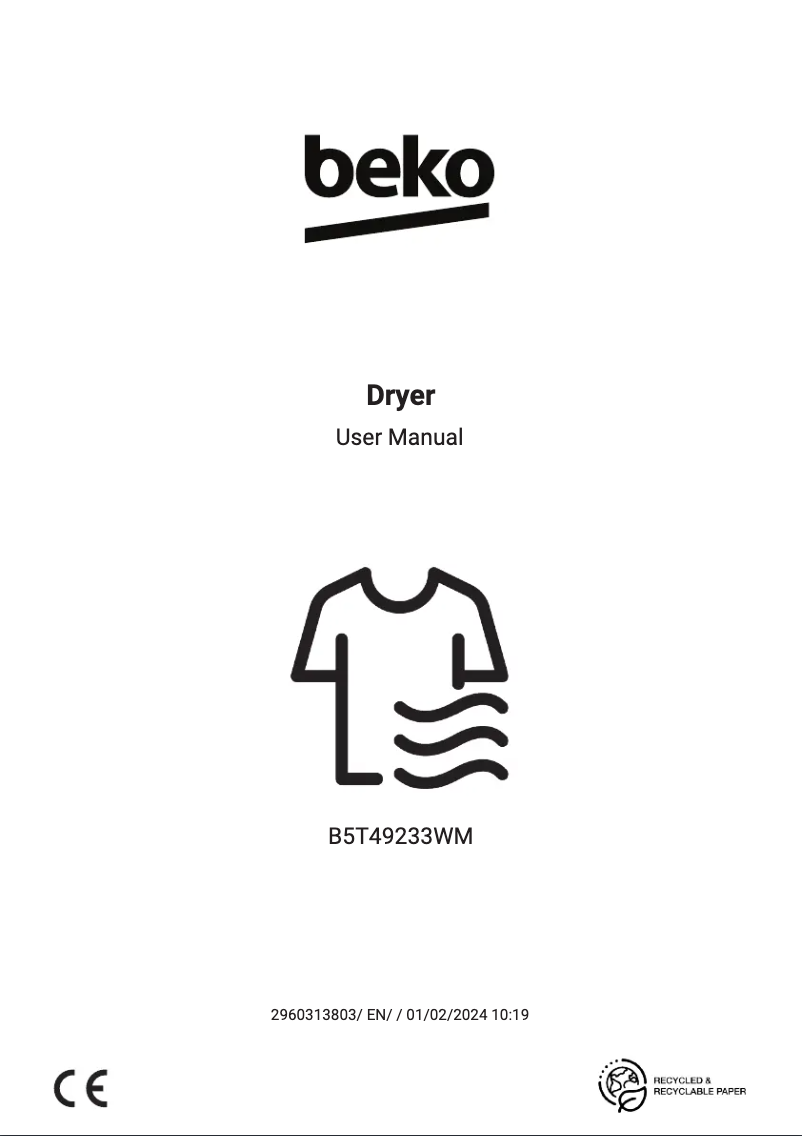 Page 1 de la notice Manuel utilisateur Beko B5T49233WM