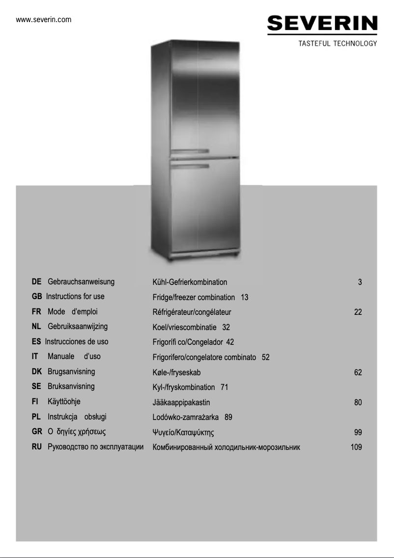 Page n°1 - Manuel utilisateur Severin KS 9897