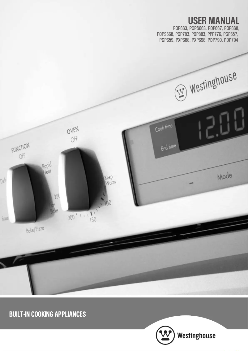 Página 1 del manual Manual de usuario Westinghouse POPS668W