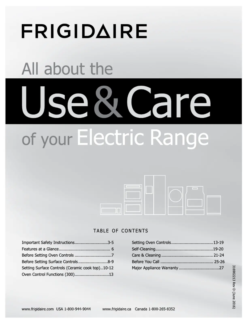 Page n°1 - Manuel utilisateur Frigidaire FFEF3018LB