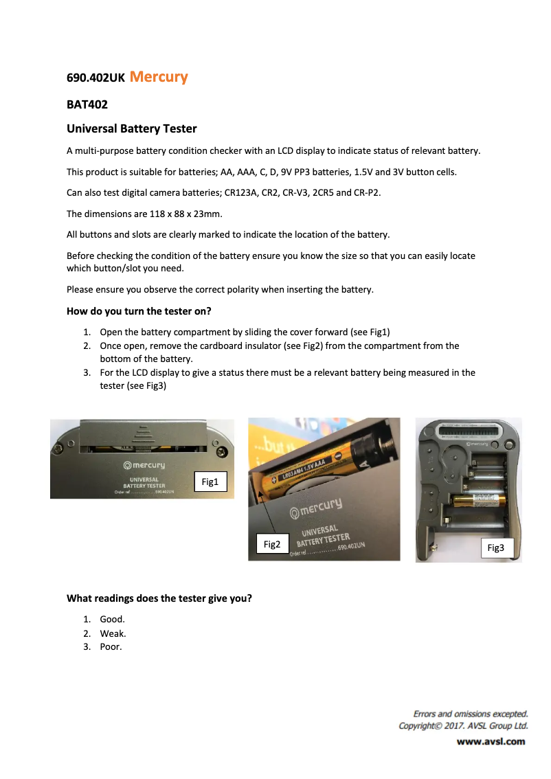 Página 1 del manual Manual de usuario Mercury BAT402