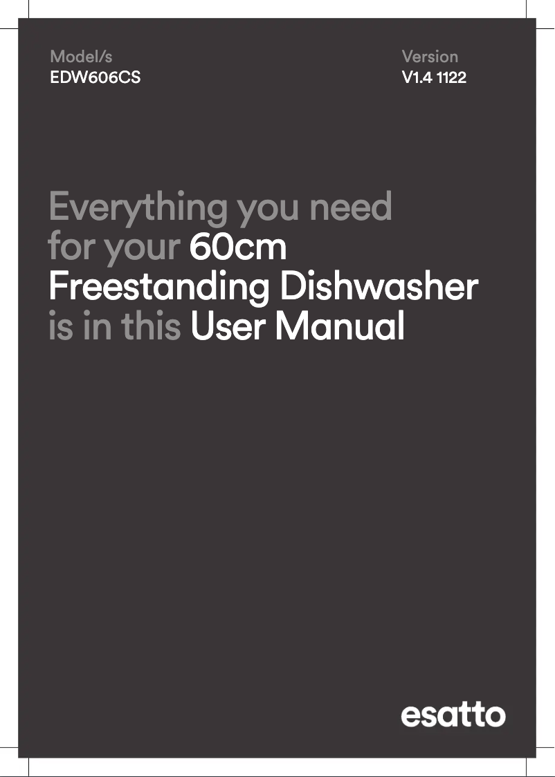 Page 1 de la notice Manuel utilisateur Esatto EDW606CS