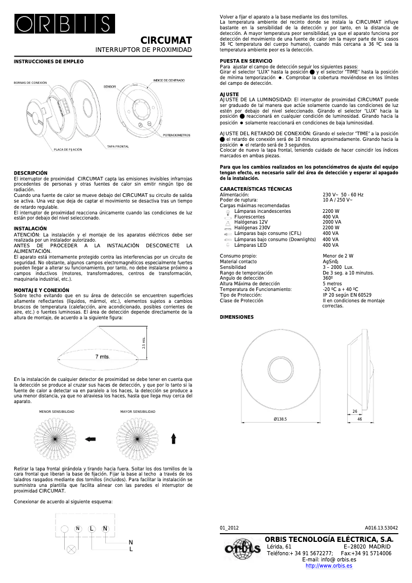 Page 1 de la notice Manuel utilisateur Orbis Circumat