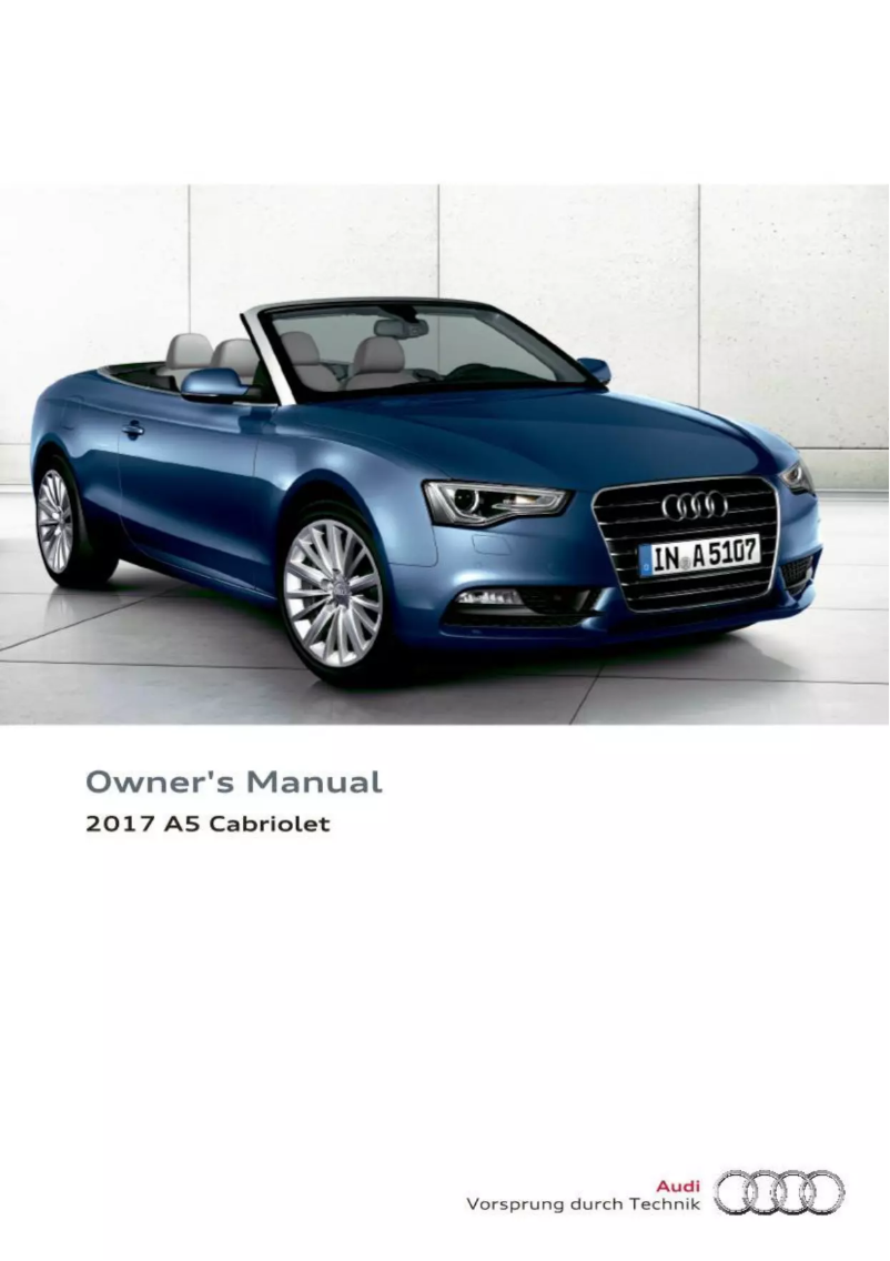 Image de la première page du manuel de l'appareil A5 Cabriolet (2017)