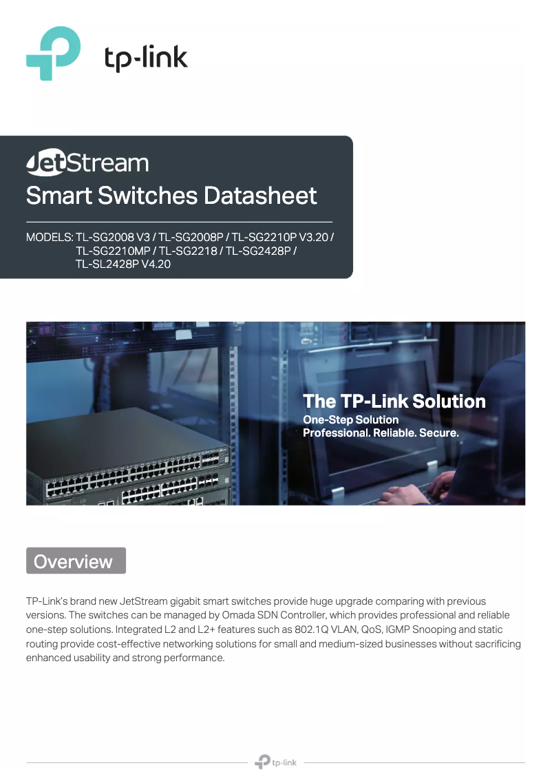 Page n°1 - Fiche technique TP-Link JetStream TL-SL2428P