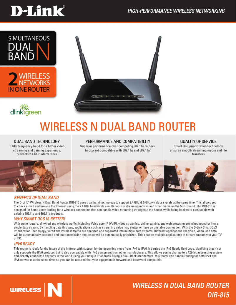 Page 1 de la notice Fiche technique D-Link DIR-815