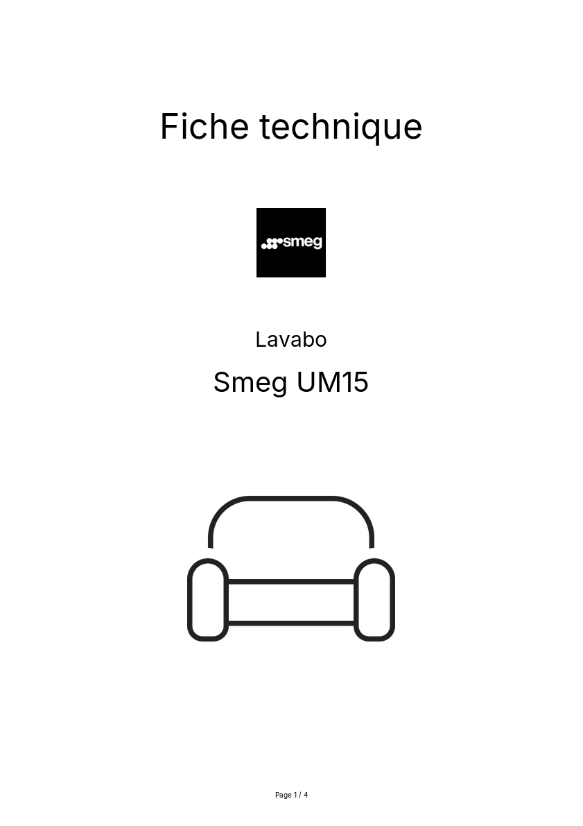 Page n°1 - Fiche technique Smeg UM15