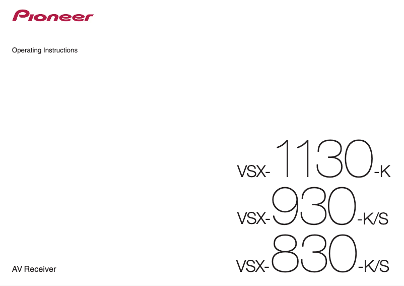 Image de la première page du manuel de l'appareil VSX-830