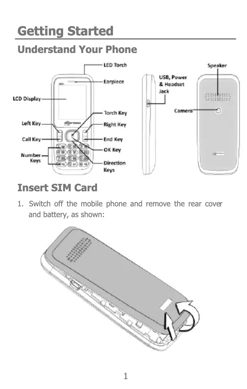 Page 1 de la notice Manuel utilisateur Micromax Q25