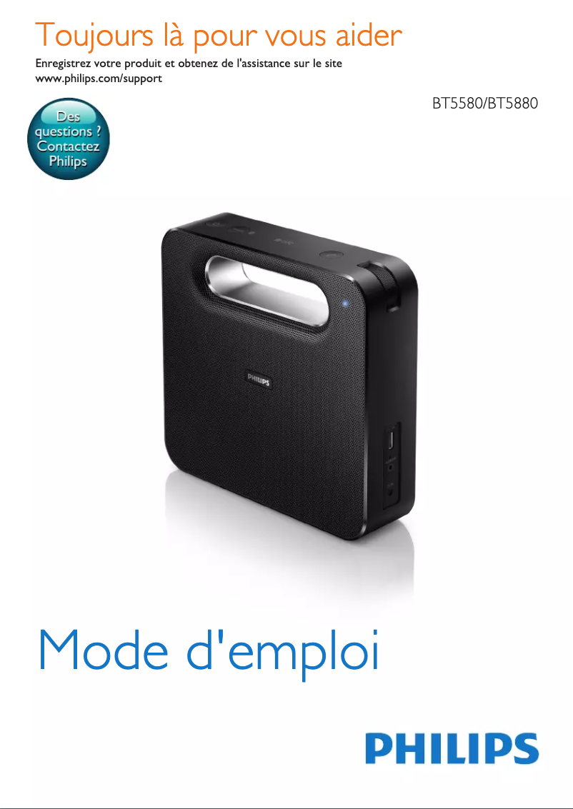 Image de la première page du manuel de l'appareil BT5580