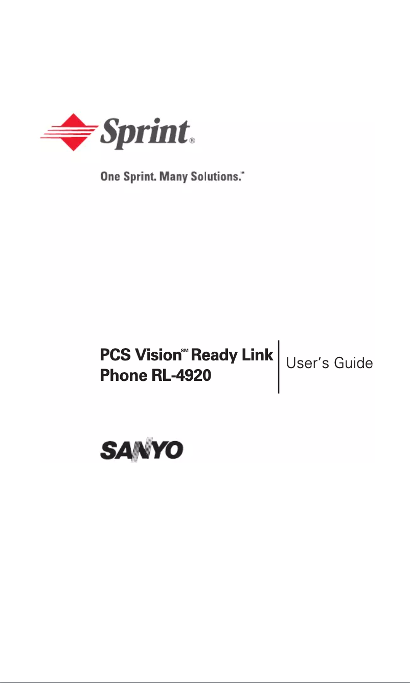 Page n°1 - Manuel utilisateur Sanyo RL-4920