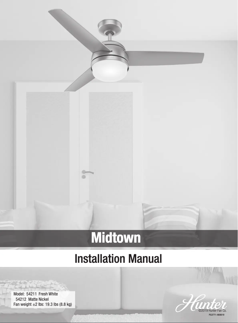 Página 1 del manual Manual de usuario Hunter Midtown 54211