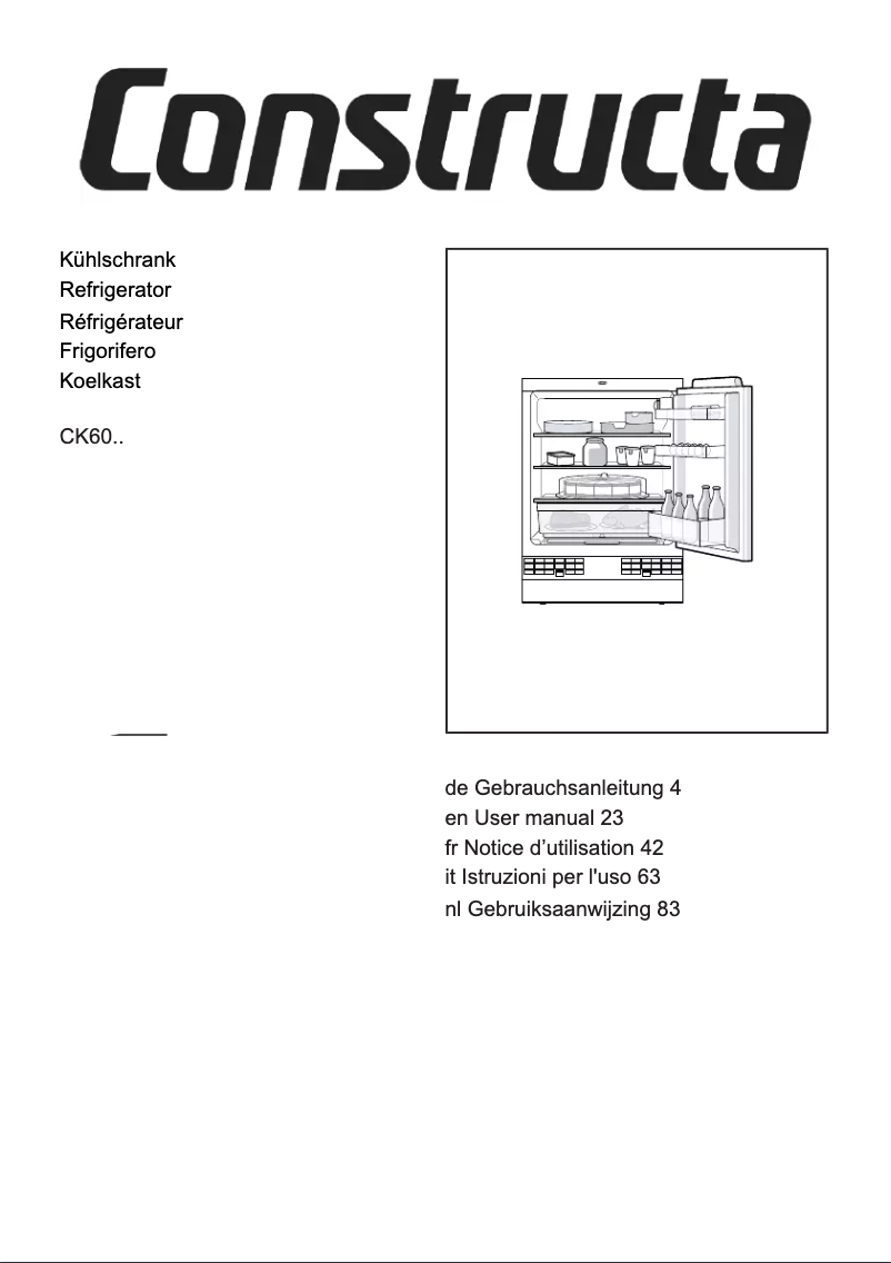 Page 1 de la notice Manuel utilisateur Constructa CK601KSF0
