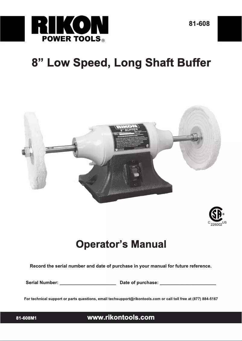 Page 1 de la notice Manuel utilisateur RIKON 81-608