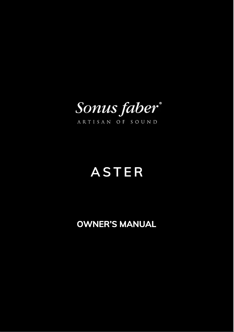 Page 1 de la notice Manuel utilisateur Sonus Faber Aster