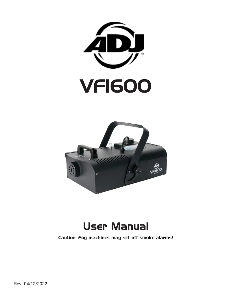 Image de la première page du manuel de l'appareil VF1600