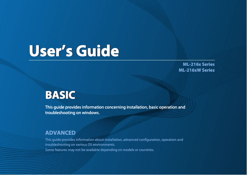 Page 1 de la notice Manuel utilisateur Samsung ML-2165W