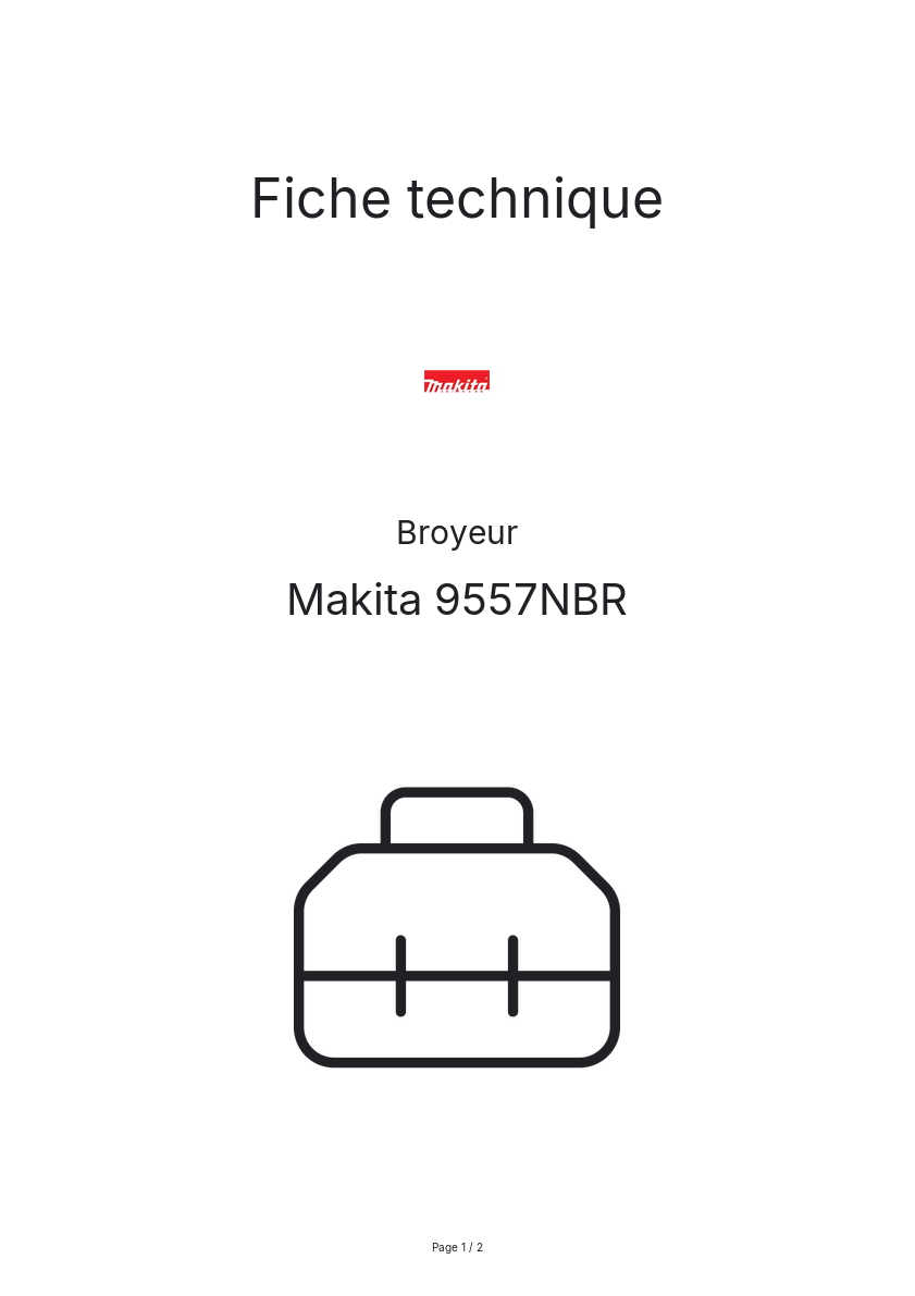 Image de la première page du manuel de l'appareil 9557NBR