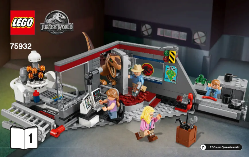 Page n°1 - Consignes visuelles Lego Jurassic World 75932