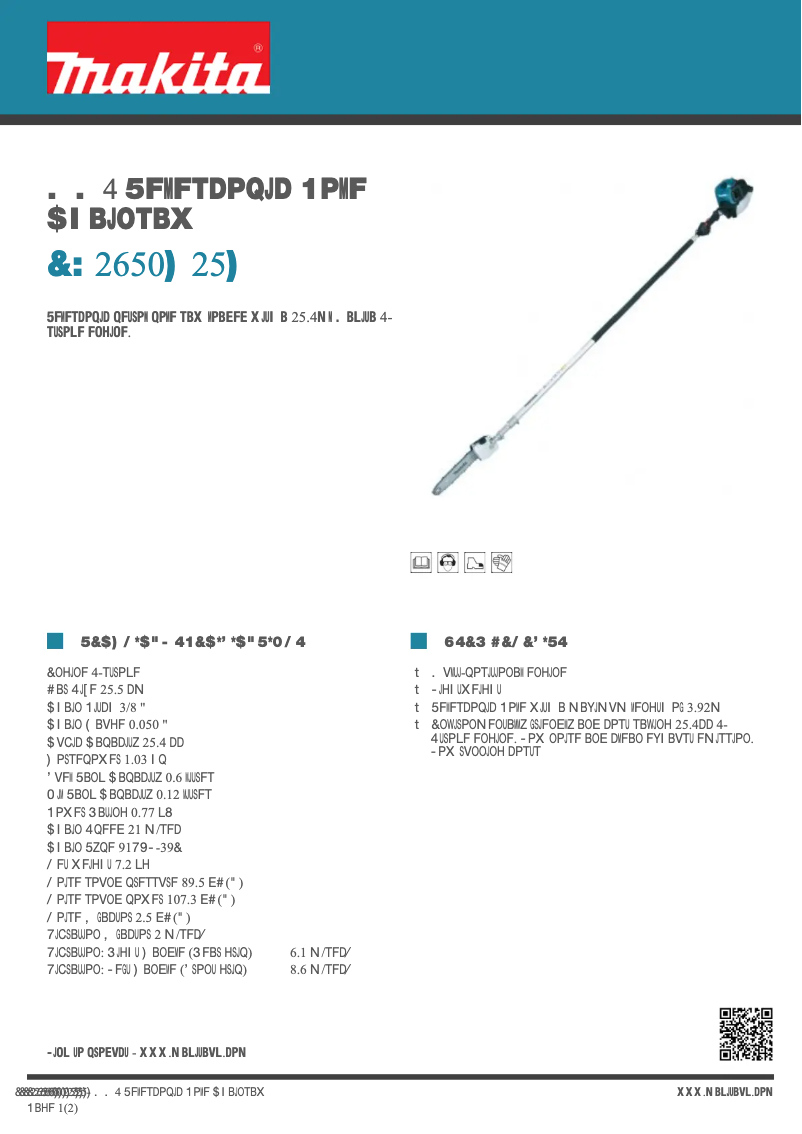 Page n°1 - Fiche technique Makita EY2650H25H