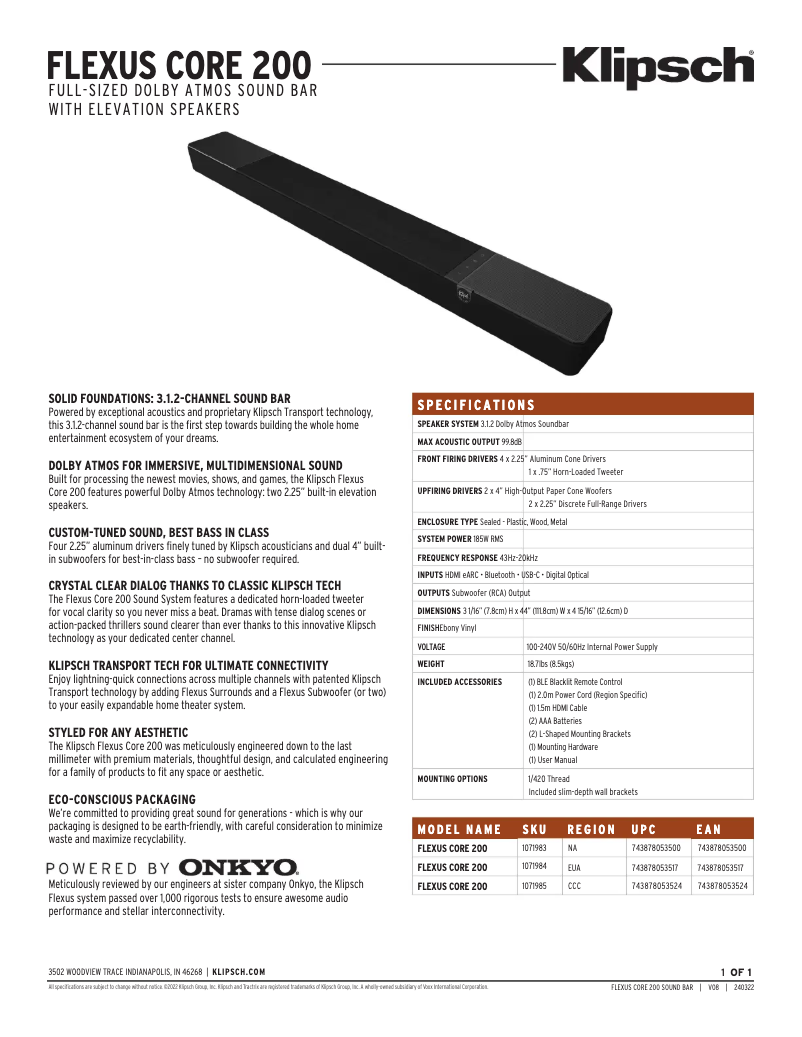 Image de la première page du manuel de l'appareil Flexus Core 200