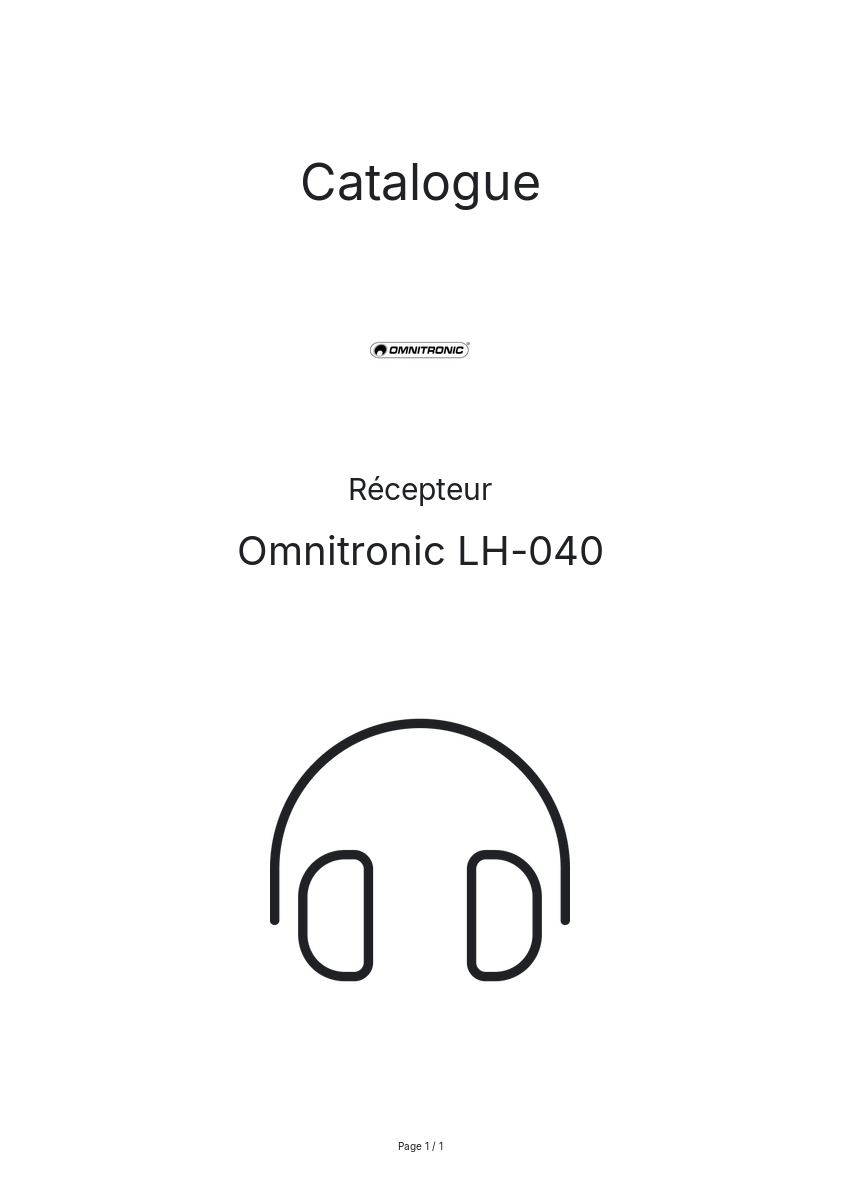 Page n°1 - Catalogue Omnitronic LH-040