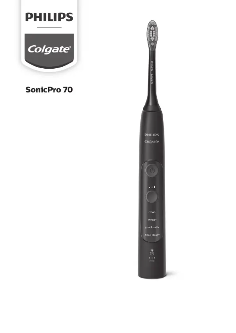 Image de la première page du manuel de l'appareil Colgate SonicPro 70 PC0865