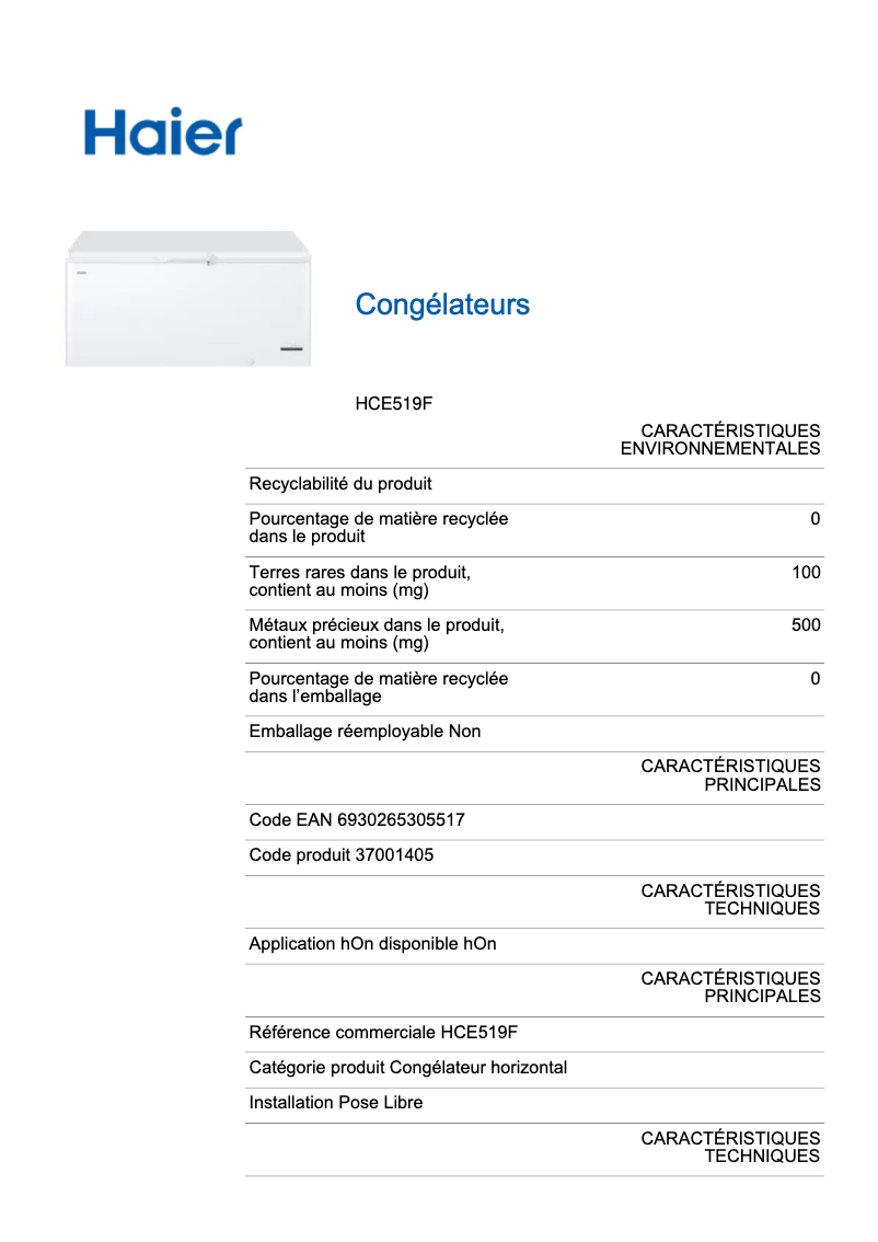 Image de la première page du manuel de l'appareil HCE519R