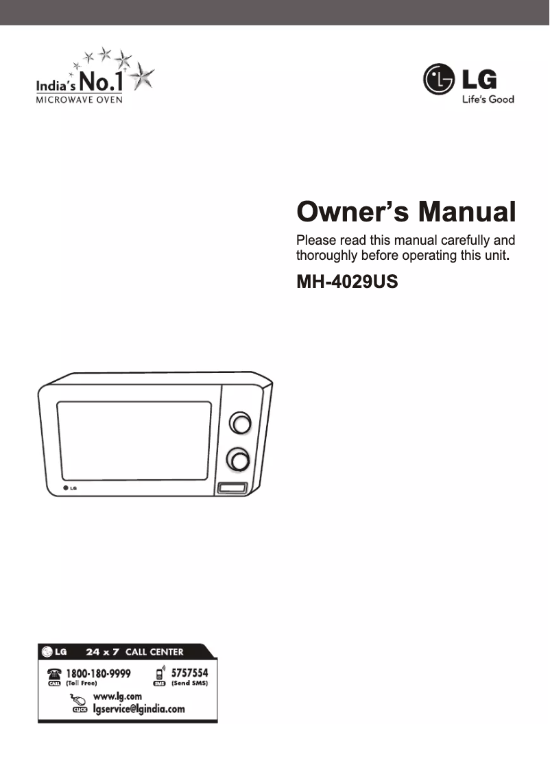 Página 1 del manual Manual de usuario LG MH-4029US