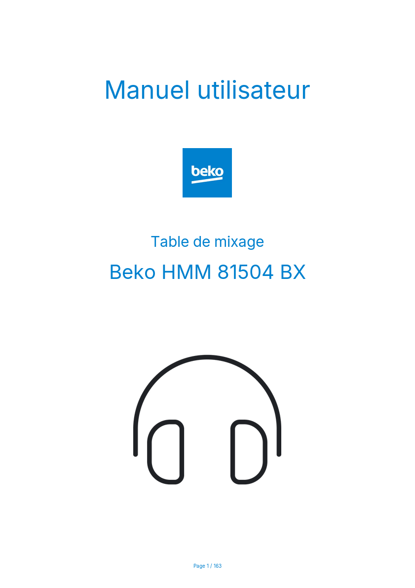 Page n°1 - Manuel utilisateur Beko HMM 81504 BX