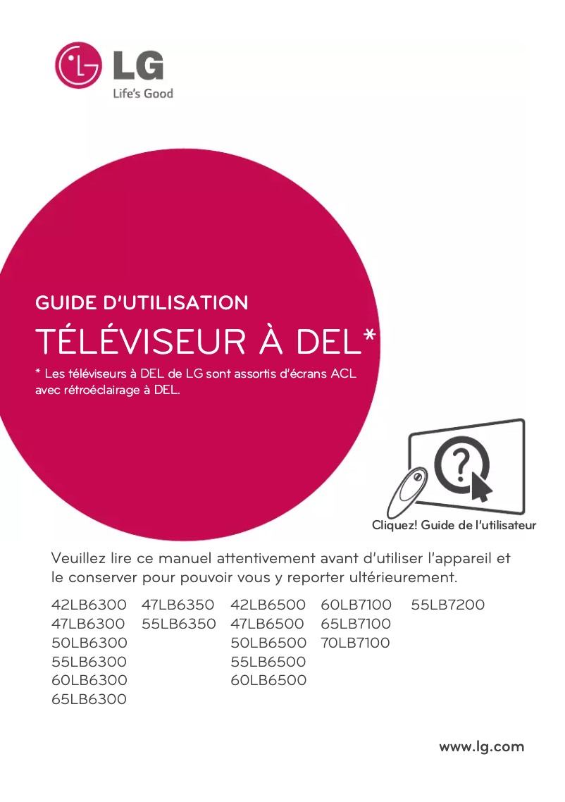 Page n°1 - Manuel utilisateur LG 55LB6500