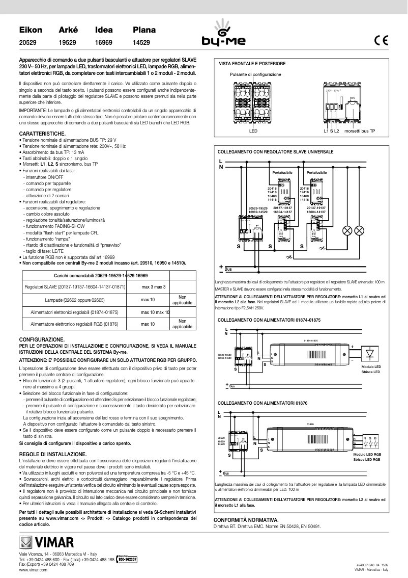 Page n°1 - Manuel utilisateur Vimar 20529