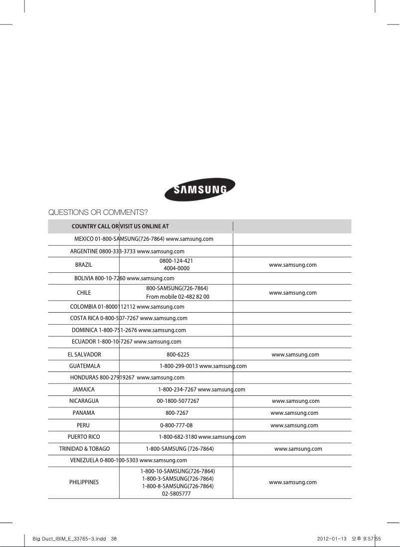 Page 1 de la notice Manuel utilisateur Samsung ND220HHXCE