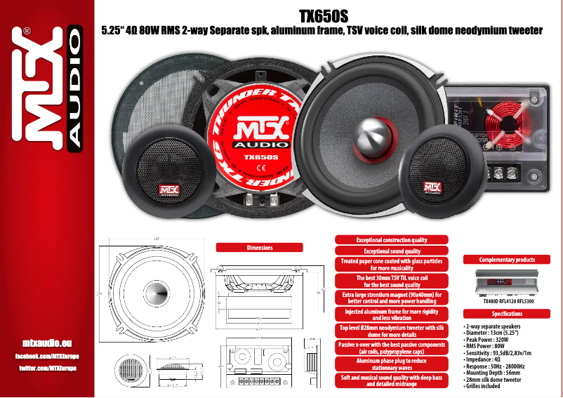 Page n°1 - Manuel utilisateur MTX Audio TX650S