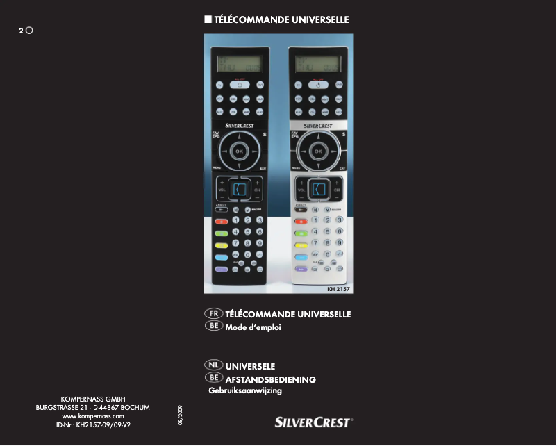 Page 1 de la notice Manuel utilisateur SilverCrest KH 2157