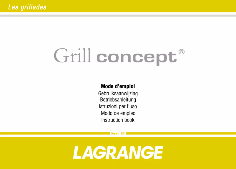 Page 1 de la notice Manuel utilisateur Lagrange Barbecue Grill Concept