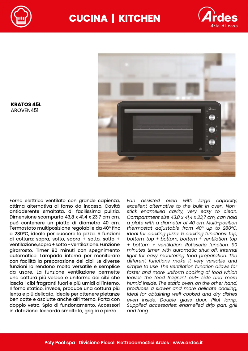 Page n°1 - Fiche technique Ardes AROVEN451