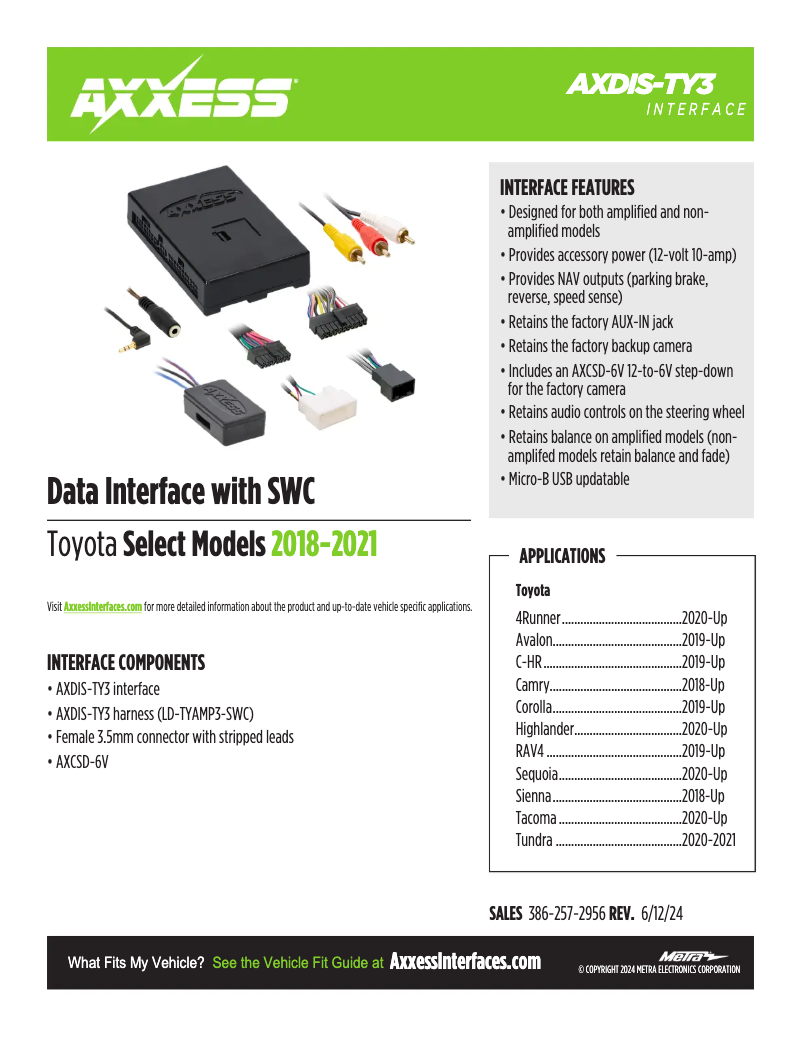 Page 1 de la notice Fiche technique AXESS AXDIS-TY3