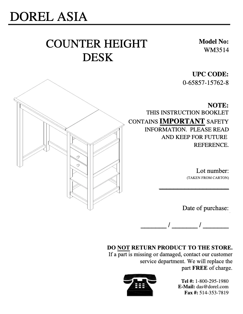 Image de la première page du manuel de l'appareil WM3514
