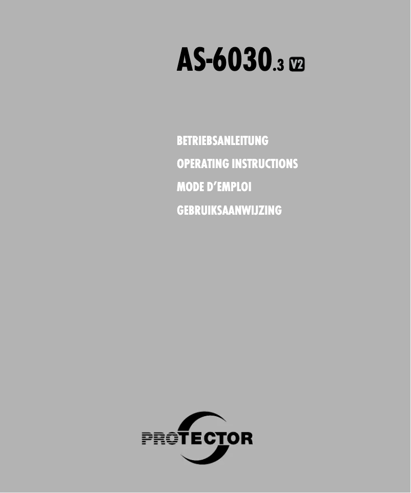 Page n°1 - Manuel utilisateur Protector AS-6030.3 V2