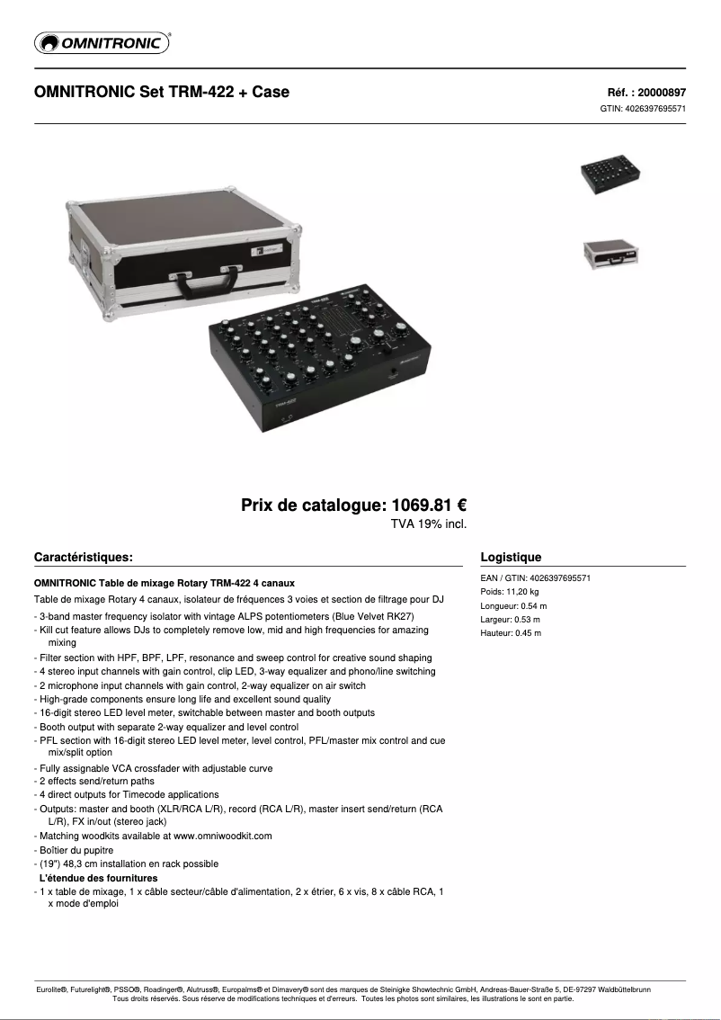 Image de la première page du manuel de l'appareil TRM-422