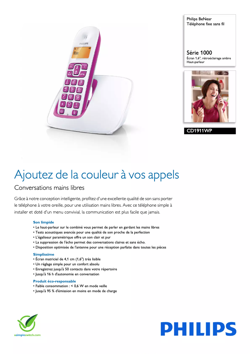 Imagen de la primera página del manual del dispositivo BeNear CD1911WP