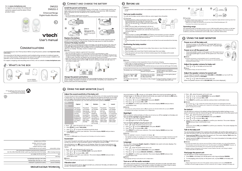 Page 1 de la notice Manuel utilisateur Vtech DM1211