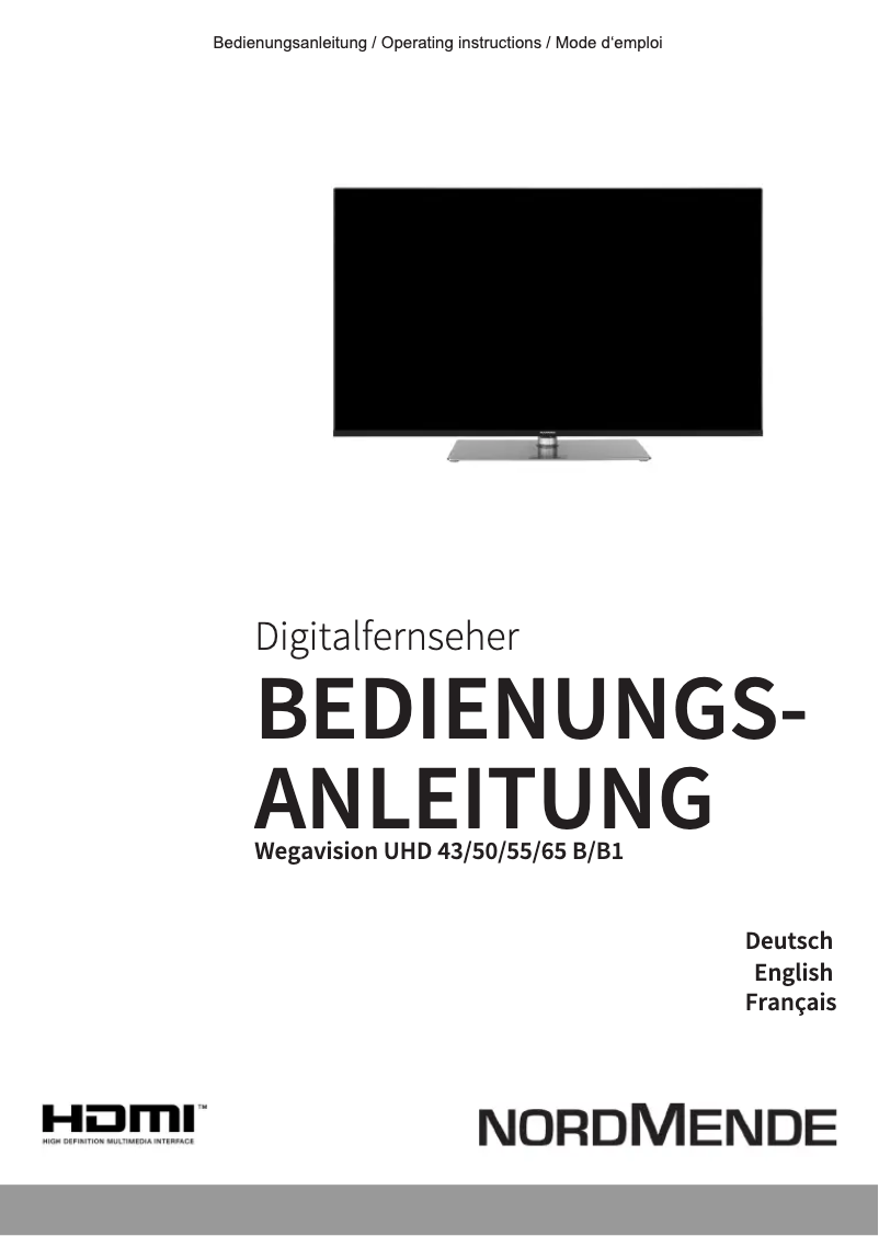 Page n°1 - Manuel utilisateur Nordmende Wegavision UHD43B