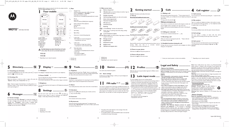 Image de la première page du manuel de l'appareil WX180
