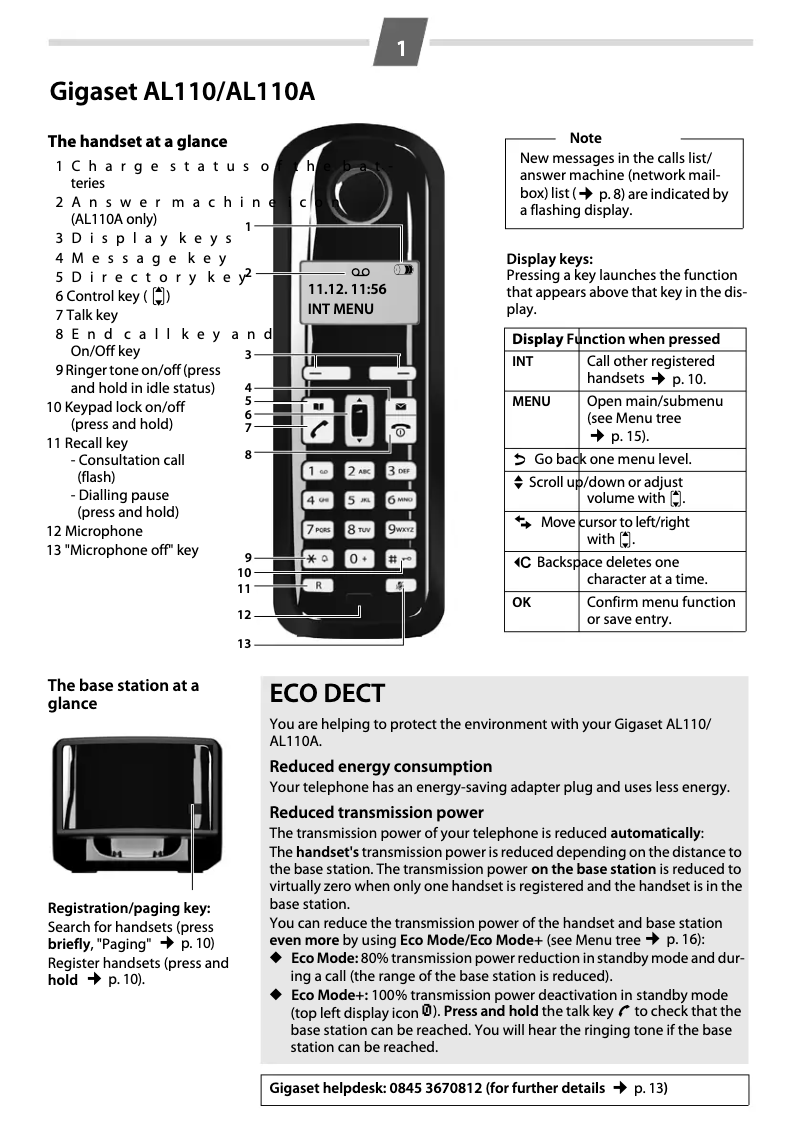 Page n°1 - Manuel utilisateur Gigaset AL110 Duo