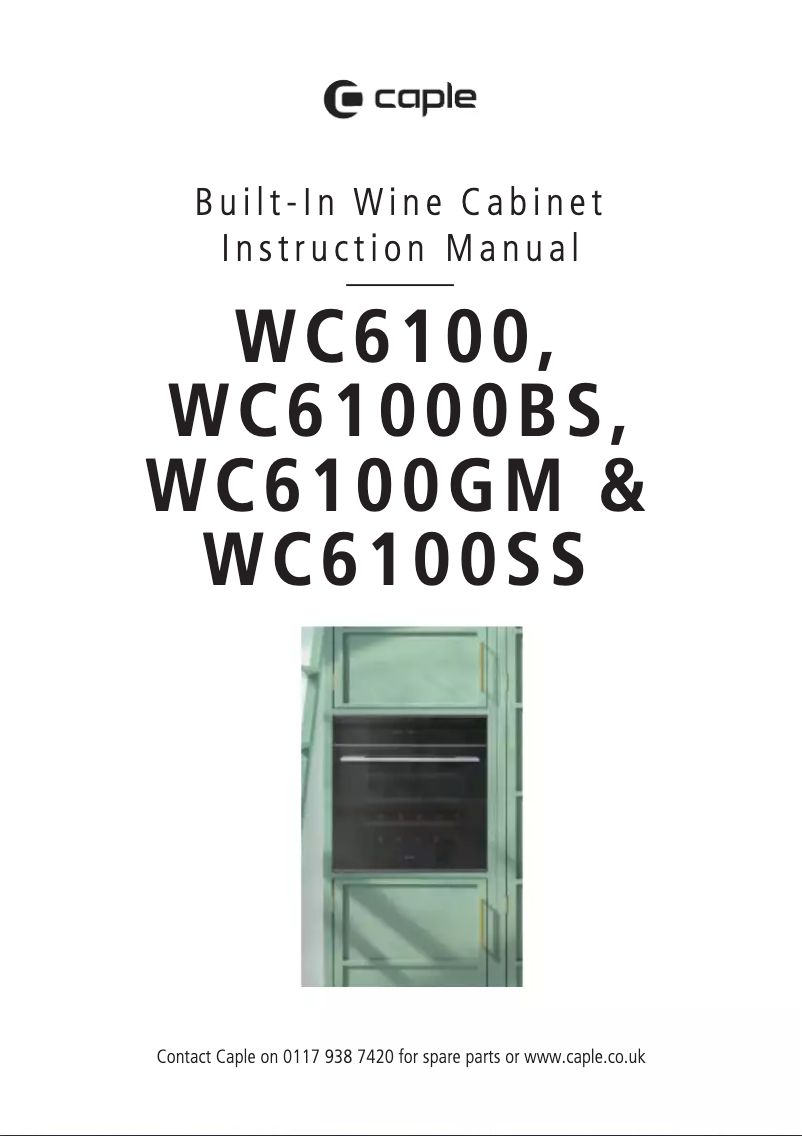 Page n°1 - Manuel utilisateur Caple WC6100BS