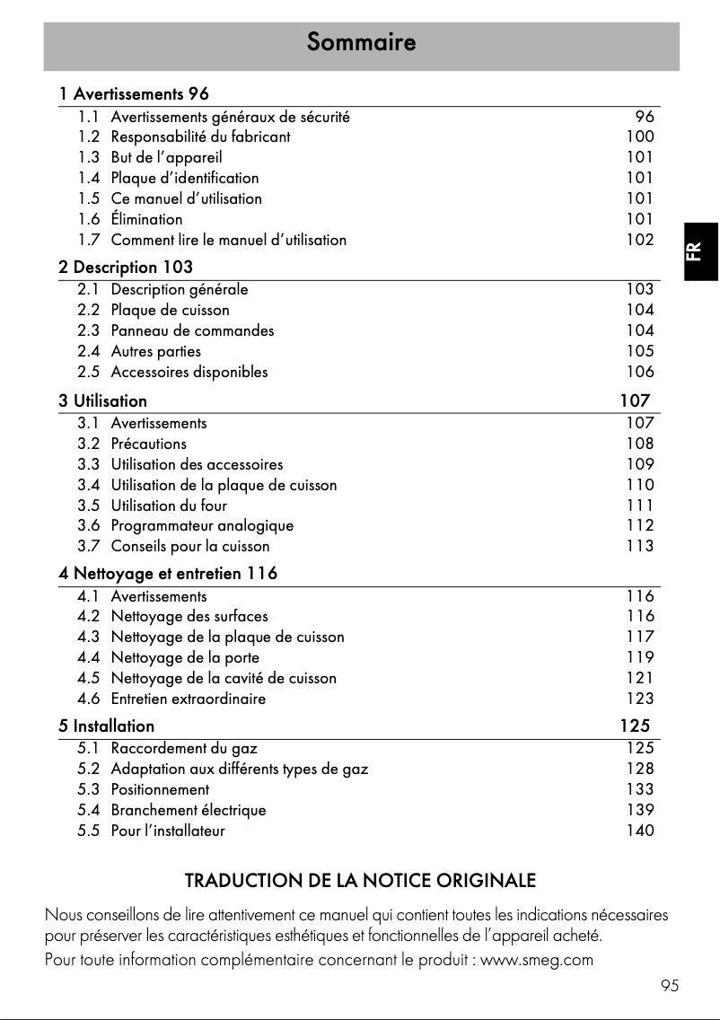 Page n°1 - Manuel utilisateur Smeg CO68GMA8